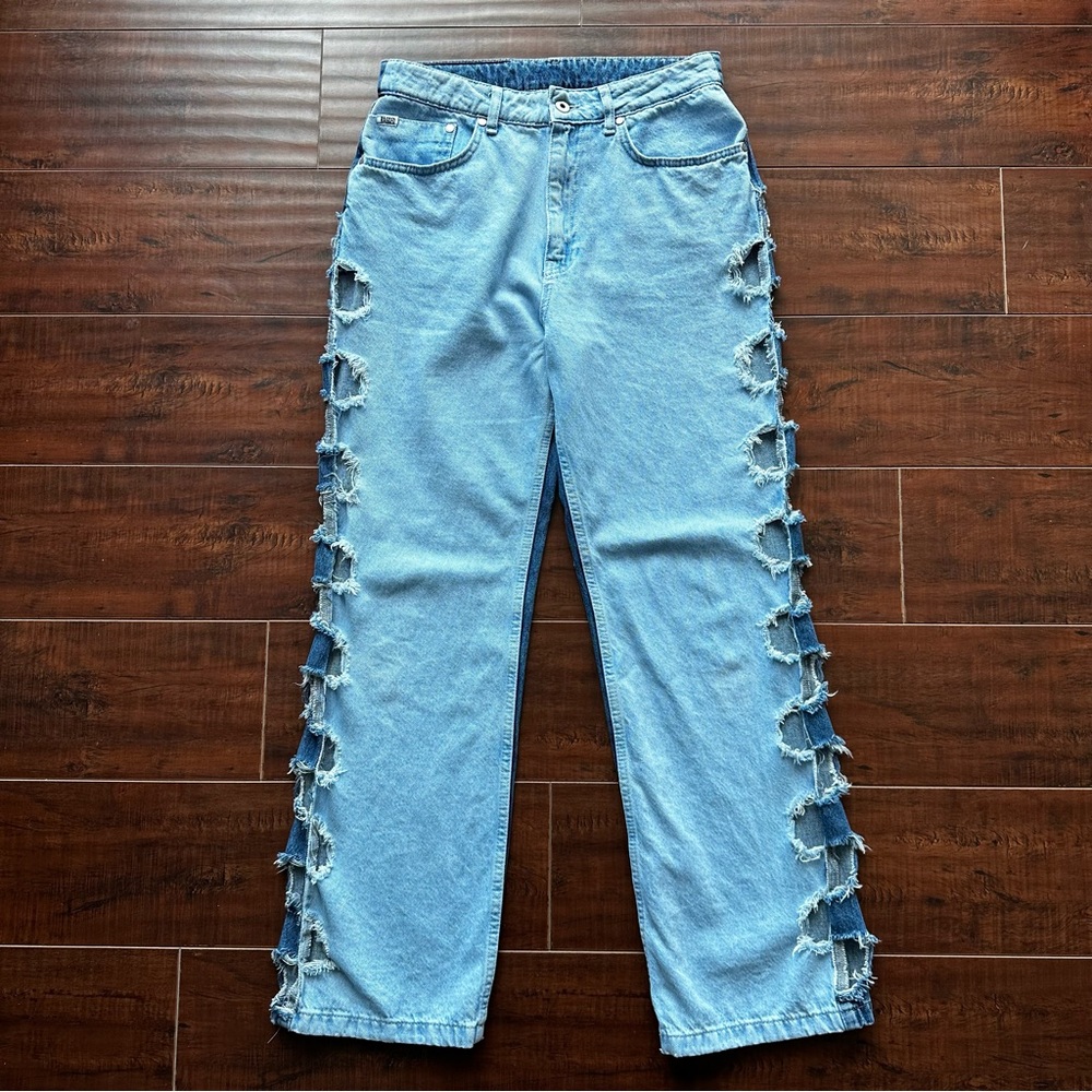 THE RAGGED PRIEST Zonked Cut Out Dad Jeans Sz 28